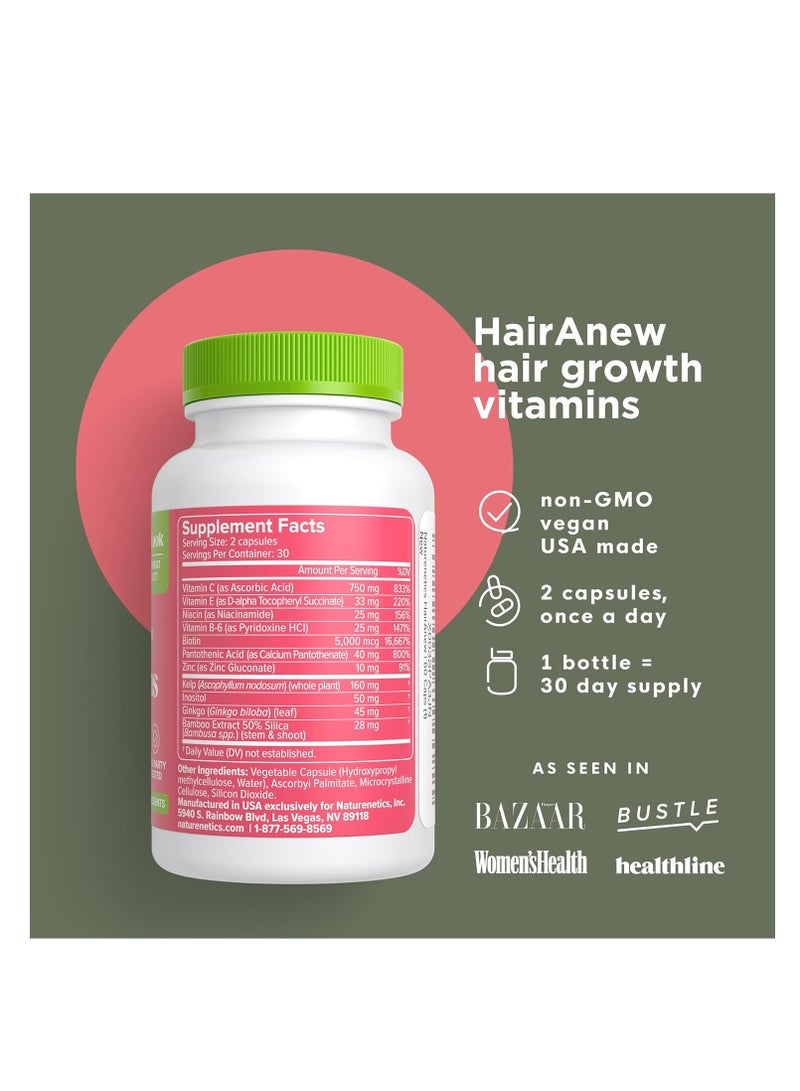 HairAnew Hair Growth Vitamins for Women & Men - Hair Vitamins For Faster Hair Growth & Thickness - Part of Proceeds go to Hair Loss Charity - Vegan Hair Supplement For Hair Skin Nails (1)