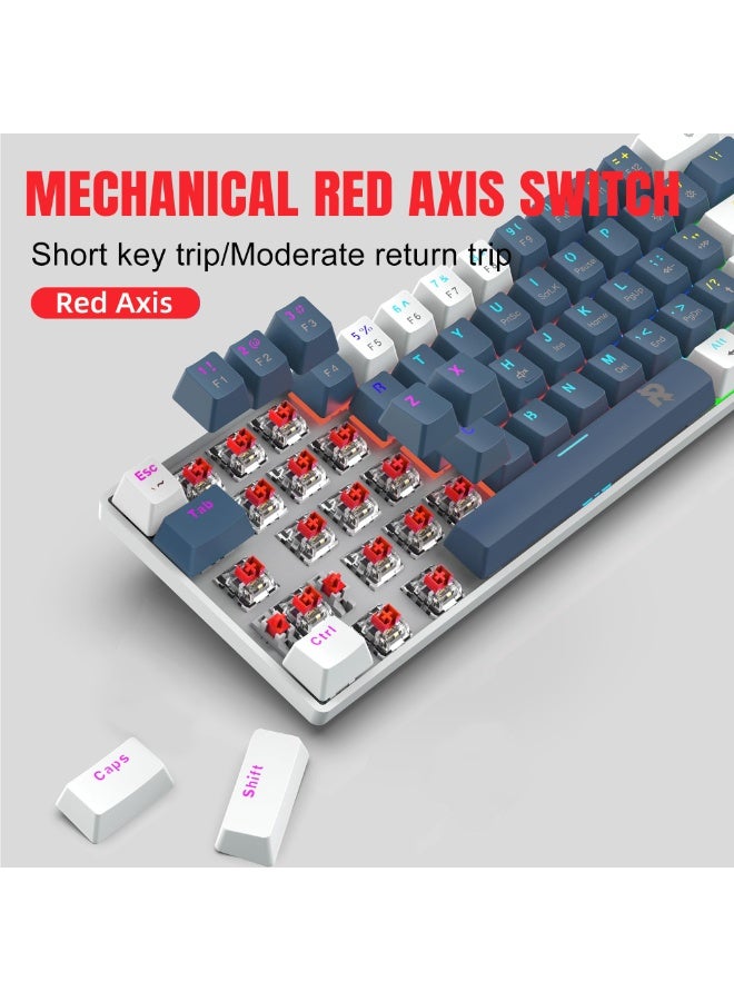 Rock Pow Gaming Combo 60% Mechanical Wired Gaming Keyboard RGB Gaming Mice Ergonomic Ultralight 8000DPI Mouse 61keys RGB Backlit Mini Keyboard for PC/Mac Gamer,Typist,Trip Bundle for PC Gamer Red Switch - Image 3