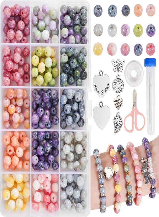 SOITIS Beads Bracelet Making Kit for Memorial Jewelry, with Ashes Pendant & 300pcs 8mm Glass Beads, DIY Sympathy Gift to Honor Loss of Loved One, Handmade Keepsake for Remembrance - Image 1