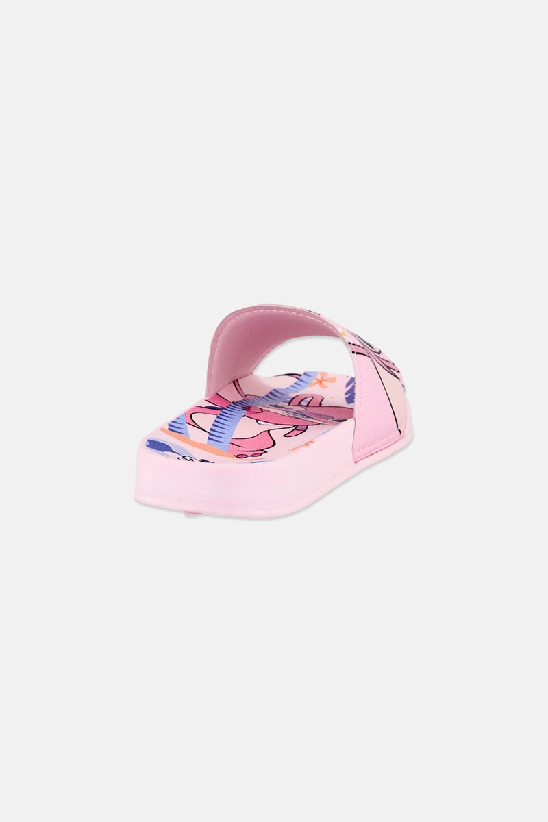 Disney Toddlers Girl Stitch Slip on Slides, Pink - Image 3