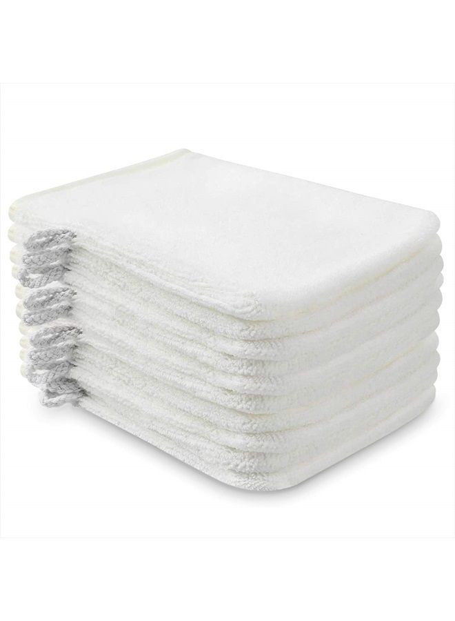Phogary 10 Pack Microfiber Body Wash Mitts, Soft Face Mitten, Bath Spa Cloth, Reusable Makeup Remover Mitt Gloves, European Style Wash Cloth,6×8inch (white) - Image 1