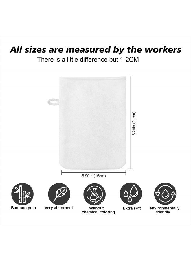 Phogary 10 Pack Microfiber Body Wash Mitts, Soft Face Mitten, Bath Spa Cloth, Reusable Makeup Remover Mitt Gloves, European Style Wash Cloth,6×8inch (white) - Image 2