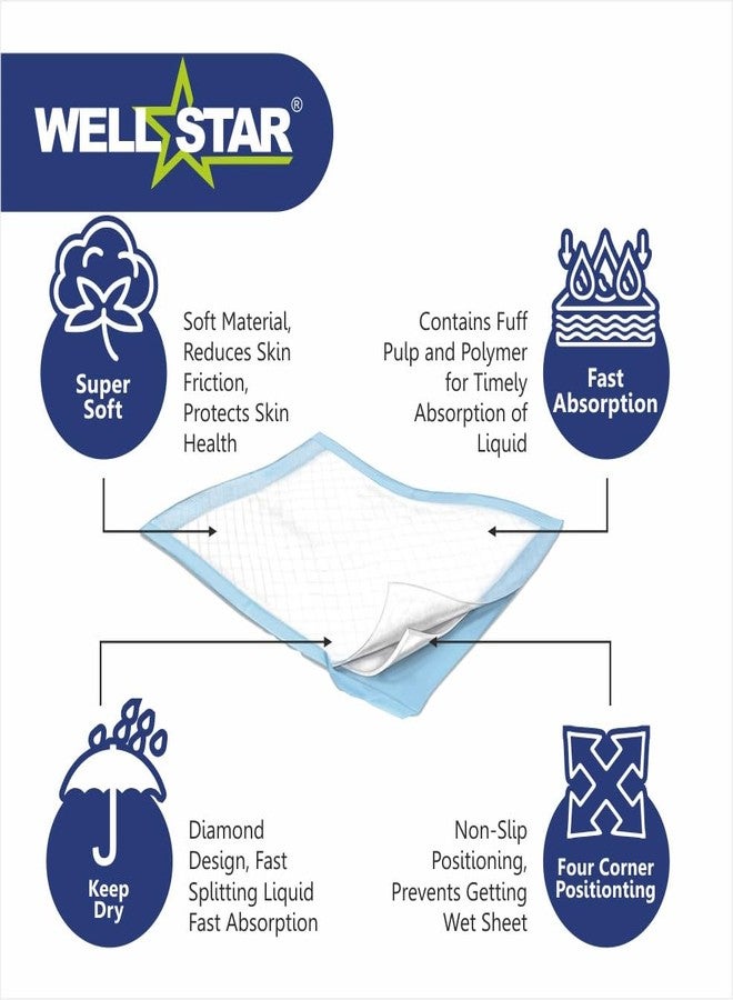 WELLSTAR فوط ويلستار الداخلية، مقاس كبير 60 × 90 سم، قدرة امتصاص فائقة، مانعة للتسرب، عبوة من 5 قطع (50 حفاضة) - Image 3