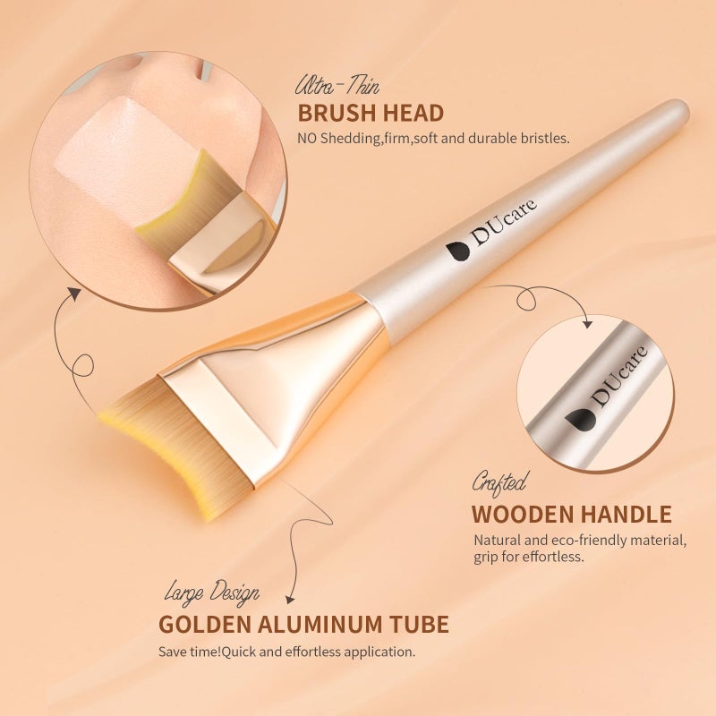 DUcare Flat Foundation Brush,Korean Makeup Brush Liquid Fish Tail Thin Makeup Face Brush for Blending, Cream,Foundation Brushes Makeup Tool for Seamless Application - Image 3