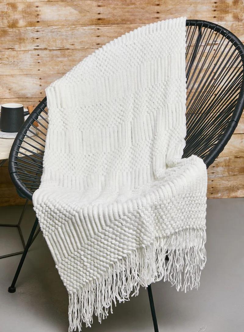 Noire Edit Cream Knitted Blanket