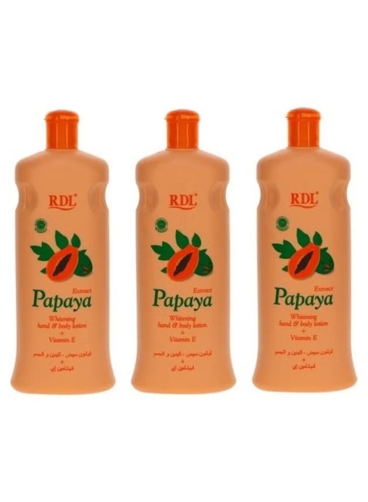 ار دي ال لوشن لتفتيح اليدين والجسم بخلاصة البابايا من 3 قطع 600ملليلتر - Image 1