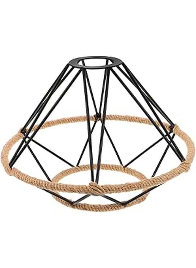 Vintage Rope Woven Lampshade Rustic Metal Pendant Light For Dining Room Bar - Image 1