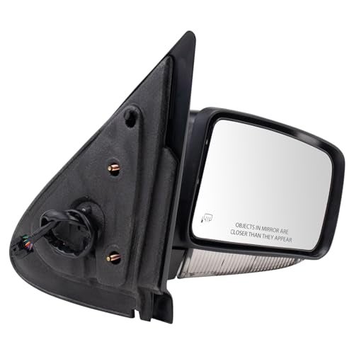 TRQ Passenger Side Power Heated Folding Mirror Smooth Black Compatible with 2005-2006 Ford Expedition 2003-2006 Lincoln Navigator FO1321570 - Image 3