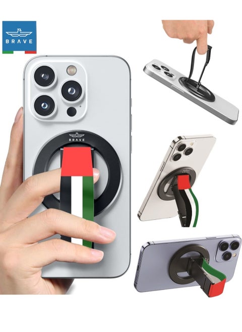 MagSafe Magnetic Holder and Grip for iPhone and Samsung, Removable Magnetic Stand, Desk Mount, Compatible with iPhone 16/15/14/13/12 Series and All iOS and Android Devices, Strong Magnetic Grip, Portable Phone and Tablet Holder, Universal Magnetic Phone Holder and Mount