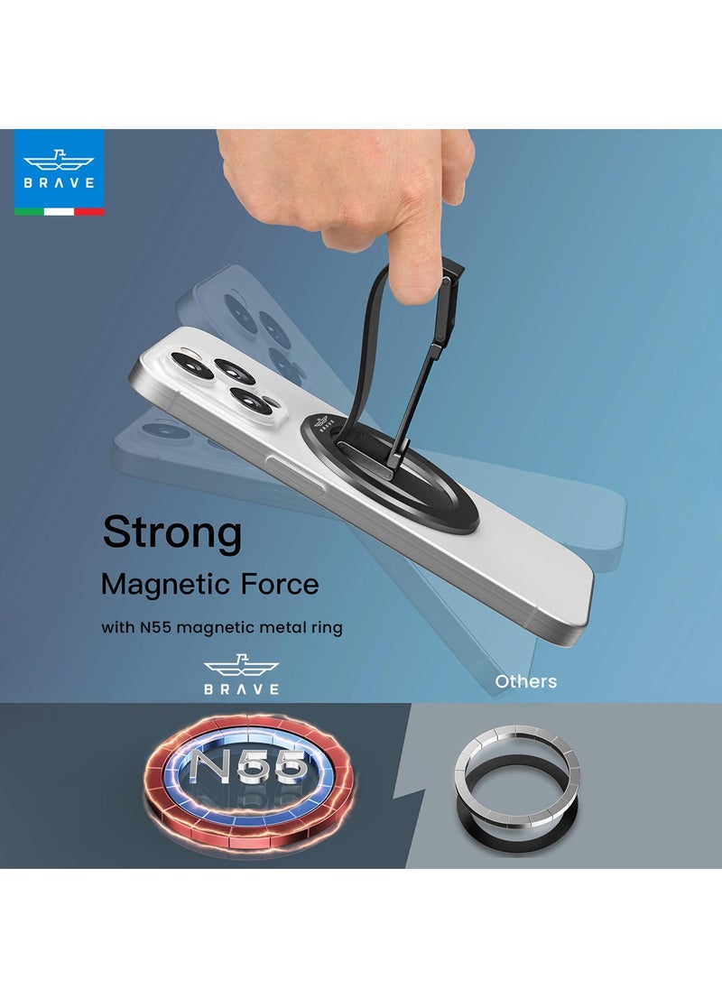 MagSafe Magnetic Holder and Grip for iPhone and Samsung, Removable Magnetic Stand, Desk Mount, Compatible with iPhone 16/15/14/13/12 Series and All iOS and Android Devices, Strong Magnetic Grip, Portable Phone and Tablet Holder, Universal Magnetic Phone Holder and Mount