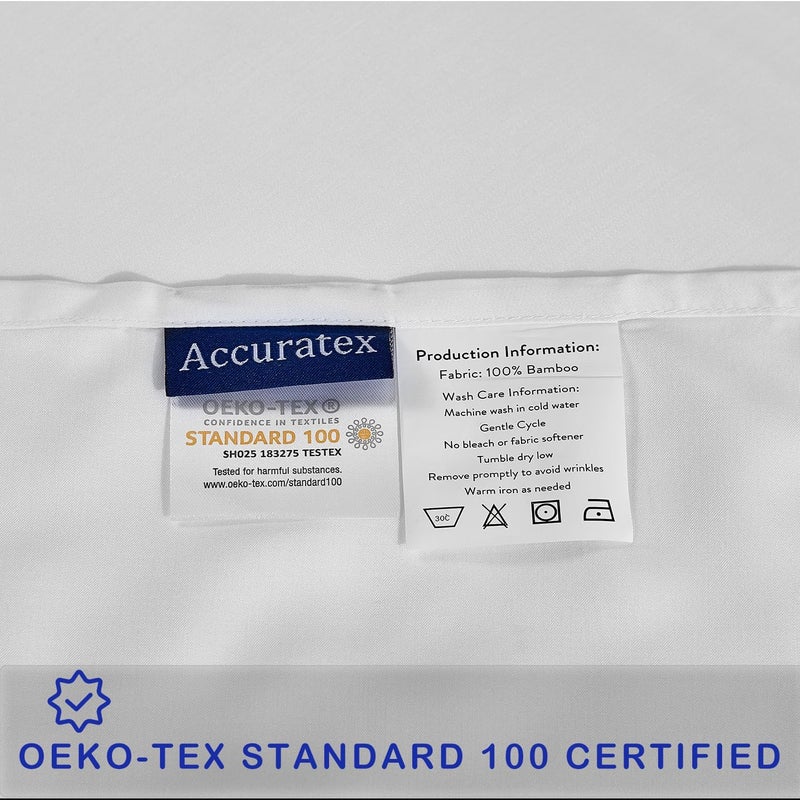 ACCURATEX Cooling Pillow Cases Set of 2, Soft Breathable Pillow Case with Envelop Closure, 100% Rayon Derived from Bamboo, Silky Pillowcase for Hair and Skin, Gifts, White, 50 × 75 cm - Image 5