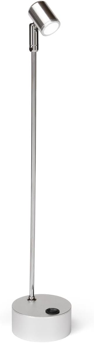 Displays2go أضواء عرض حالة العرض تعمل بالبطارية LED 4 ارتفاعات مجموعة من 2 أسود فضي - Image 1