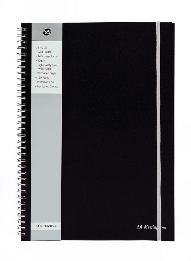Pukka Pad Black Business Meeting Pad A4, 160 Pages, Ruled, 90gsm - Image 1