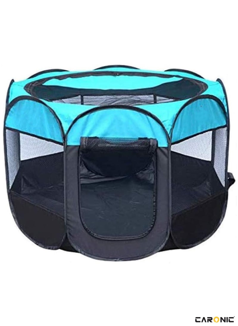 CARONIC Portable Foldable Pet Dog Cat Puppy Playpen Crates Kennel Top Removable Zipper Mesh For Indoor Outdoor Travel Camping Use  - Image 1