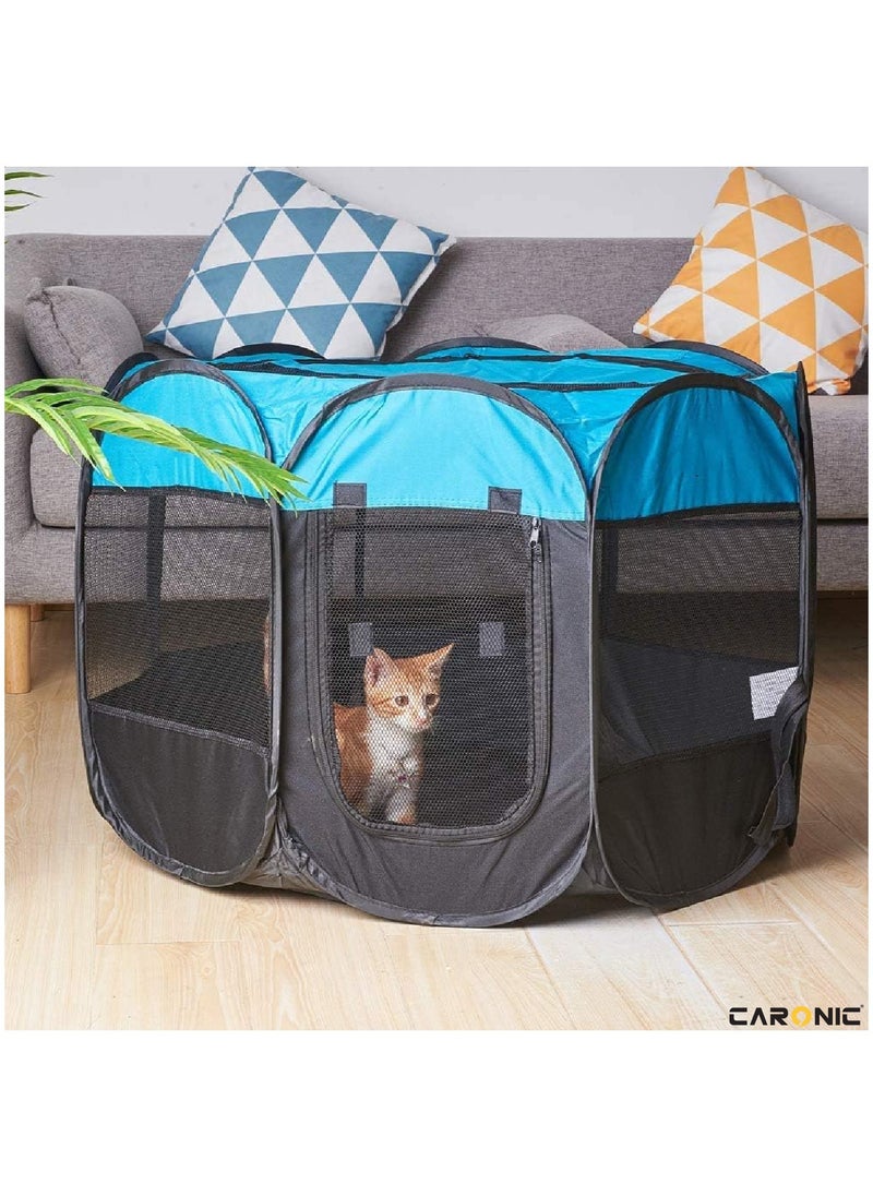 CARONIC Portable Foldable Pet Dog Cat Puppy Playpen Crates Kennel Top Removable Zipper Mesh For Indoor Outdoor Travel Camping Use  - Image 4