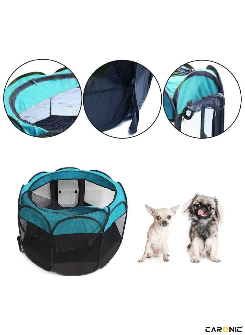 CARONIC Portable Foldable Pet Dog Cat Puppy Playpen Crates Kennel Top Removable Zipper Mesh For Indoor Outdoor Travel Camping Use  - Image 3