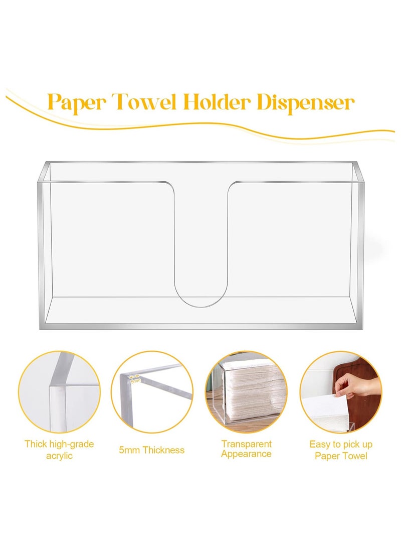 Generic - Acrylic Countertop Paper Towel Dispenser, Folded Paper Towel Dispenser Clear Trifold Napkin Holder, Suitable for Z-fold, C-fold, or MultiFold Trifold Paper Towels for Bathroom Toilet and Kitchen - Image 1