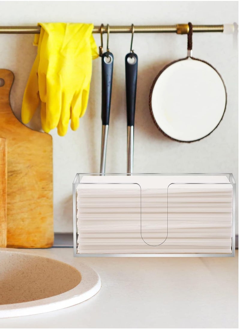 Generic - Acrylic Countertop Paper Towel Dispenser, Folded Paper Towel Dispenser Clear Trifold Napkin Holder, Suitable for Z-fold, C-fold, or MultiFold Trifold Paper Towels for Bathroom Toilet and Kitchen - Image 1