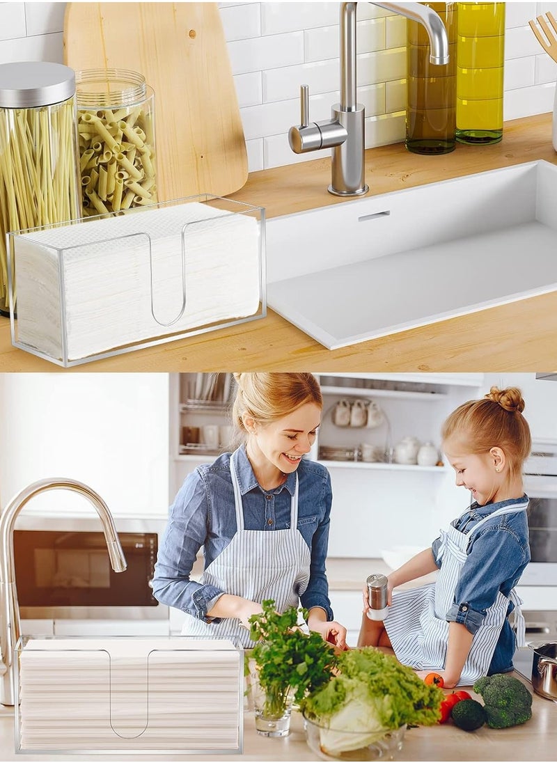 Generic - Acrylic Countertop Paper Towel Dispenser, Folded Paper Towel Dispenser Clear Trifold Napkin Holder, Suitable for Z-fold, C-fold, or MultiFold Trifold Paper Towels for Bathroom Toilet and Kitchen - Image 1