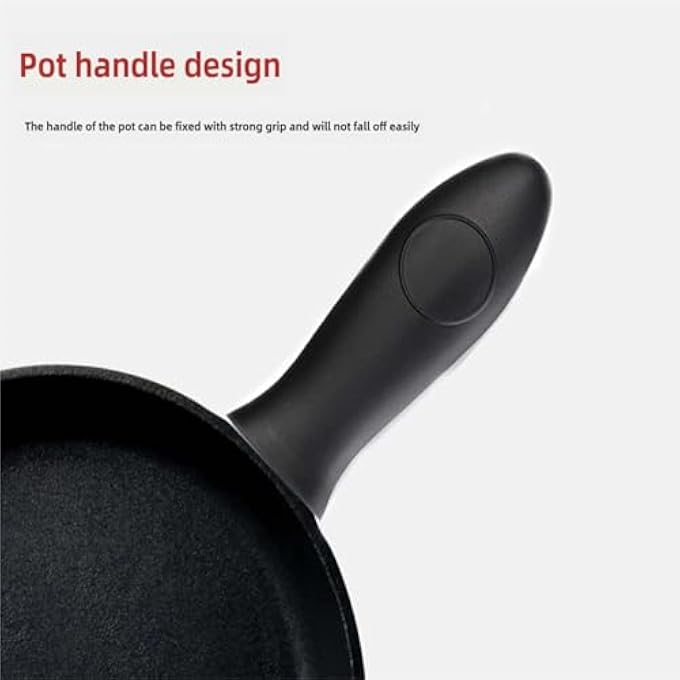Bukela Silicone Handle Holder Heat Resistant Cast Iron Skillet Covers Frying Pan Grips 2Pcs Black - Image 3