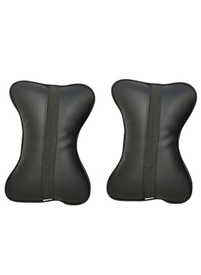 MOB 2PCS Car Neck Rest Pillows – Memory Foam Head Support Cushion, Soft PU Leather, Breathable, Ergonomic Design for Car, Office, Travel & Long Drive Comfort - Image 3