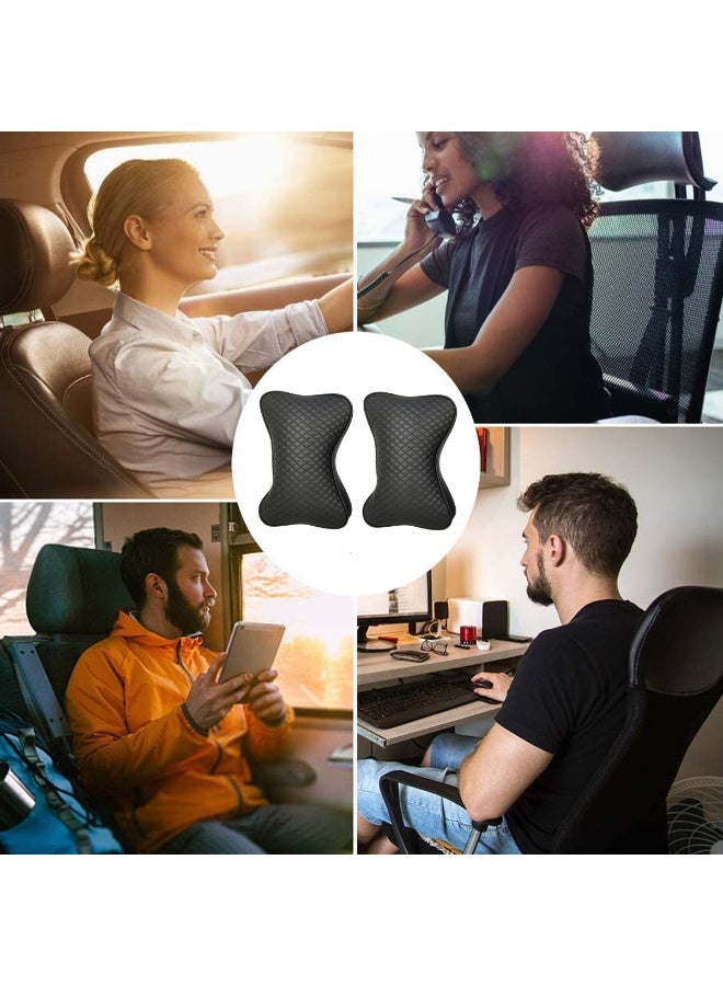 MOB 2PCS Car Neck Rest Pillows – Memory Foam Head Support Cushion, Soft PU Leather, Breathable, Ergonomic Design for Car, Office, Travel & Long Drive Comfort - Image 5