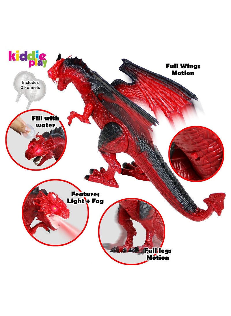 REZZOSS Remote Control Dinosaur with Wings Toy for Kids Boys & Girls – Kiddie Play Programmable Walking Velociraptor Robot | Realistic Roaring RC Dino with LED Lights | Educational Electronic Pet | Best Birthday Christmas Gift for 3-12 Year Olds | Red - Image 3