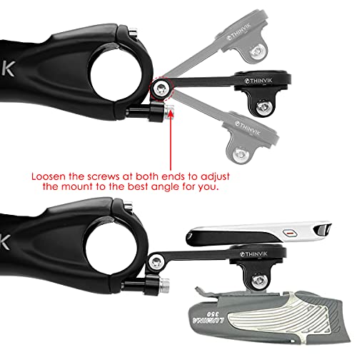 Thinvik Out-Front Extended Bike Computer Mount for Wahoo - Adjustable Angle Combo Mount for Elemnt Mini, Bolt, Roam GPS Bike Computer - CNC Aluminum Alloy - Image 5
