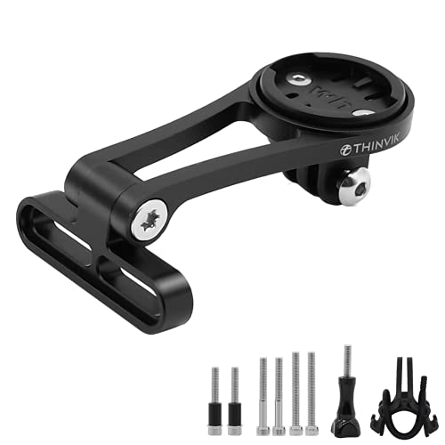 Thinvik Out-Front Extended Bike Computer Mount for Wahoo - Adjustable Angle Combo Mount for Elemnt Mini, Bolt, Roam GPS Bike Computer - CNC Aluminum Alloy - Image 1