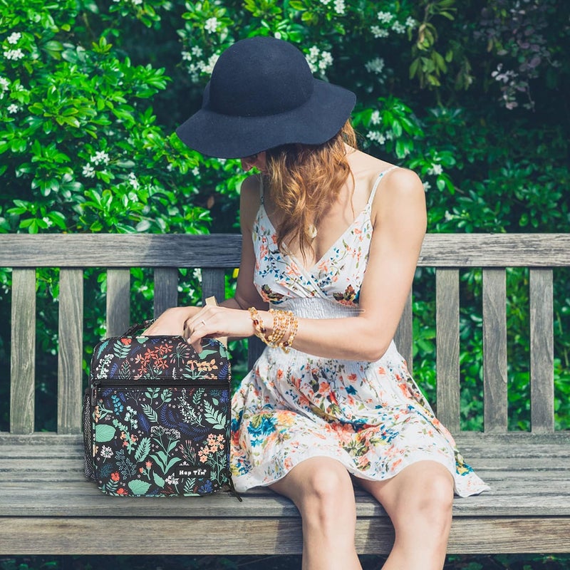 Hap Tim Insulated Lunch Bag - Black Floral - Image 2