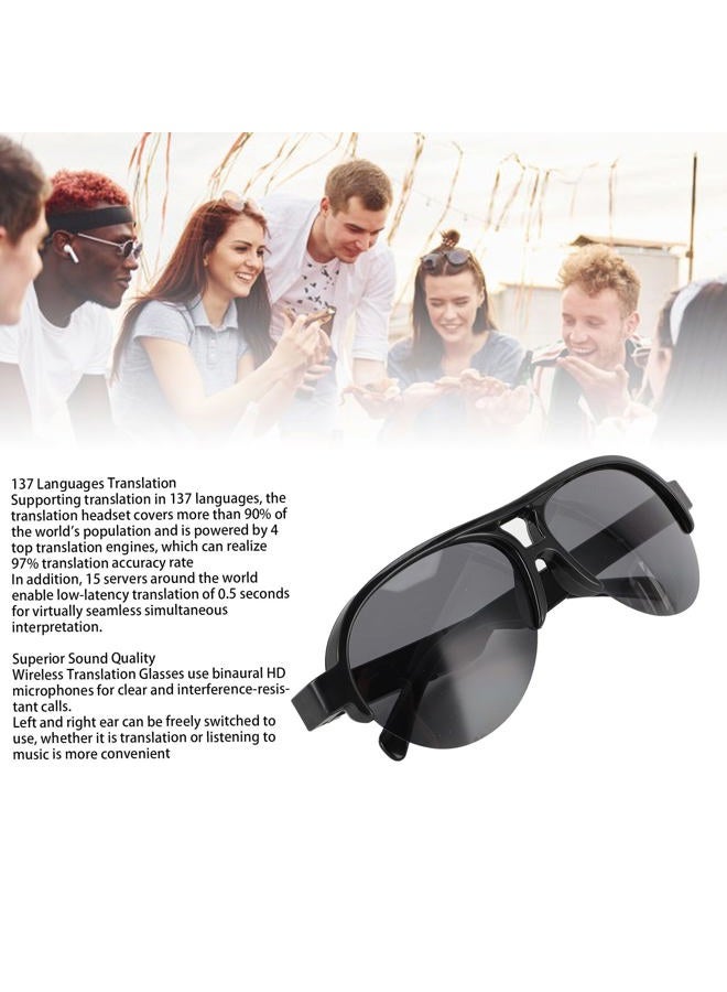 Denash Smart Glasses Translator with 137 Languages Translation, Translator Smart Glasses Built in Microphone and Speaker Open Ear Bluetooth Sunglasses for Music Calling - Image 2