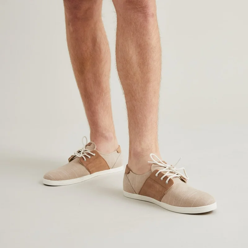 Faguo Cypress - Beige Cotton Trainers