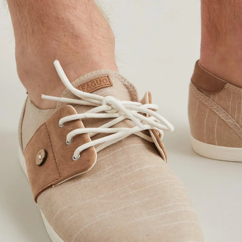 Faguo Cypress - Beige Cotton Trainers