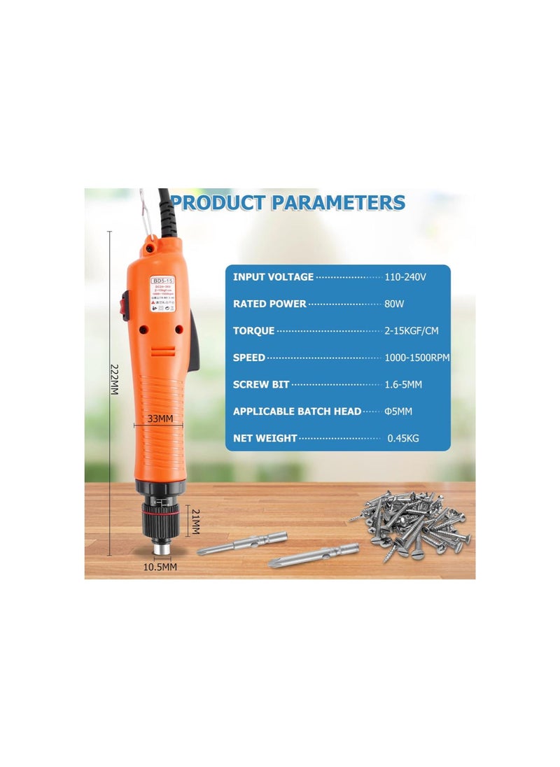 silvercnc - Electric Screwdriver Set Automatic Screw Driver Drill Tool Torque Adjustable Stepless Speed Regulation (5mm) - Image 1