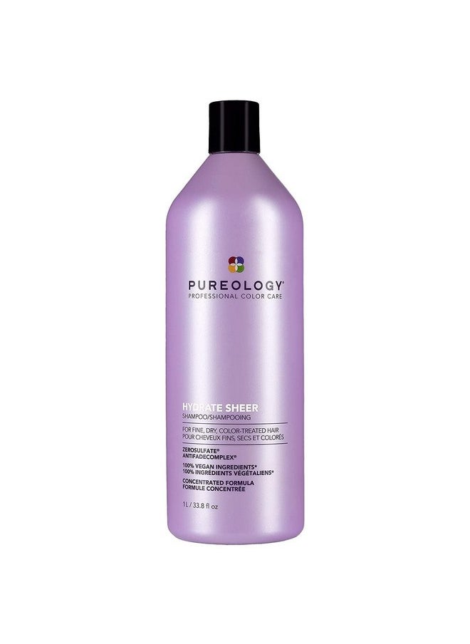 بيورولوجي شامبو Pureology Hydrate Sheer Nourishing | للشعر الناعم والجاف المعالج بالألوان | خالٍ من الكبريتات | خالٍ من السيليكون | نباتي  - Image 1