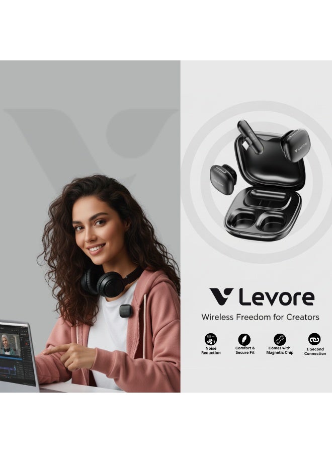 LEVORE LWM21 AI Noise Reduction Wireless Microphone, Dual Mic System, Plug & Play, Long Battery Life, Type-C/Lightning Compatible, Ideal for Vlogging, Interviews & Content Creation - Image 4