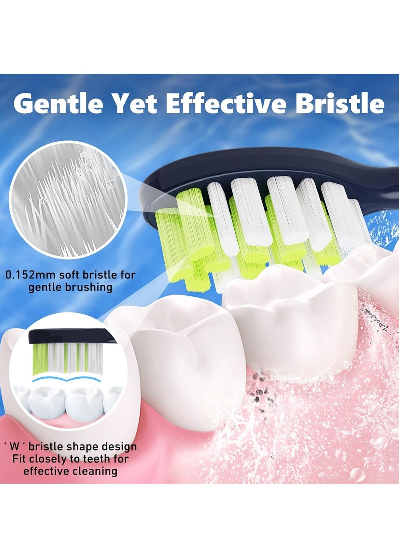 Compatible with Philips One Series Sonicare Electric Toothbrush Replacement Brush Heads,for Philips One HY1100 HY1200 ONE Series Electric Toothbrush,5 Pack (Midnight Navy Blue, Medium) - Image 3
