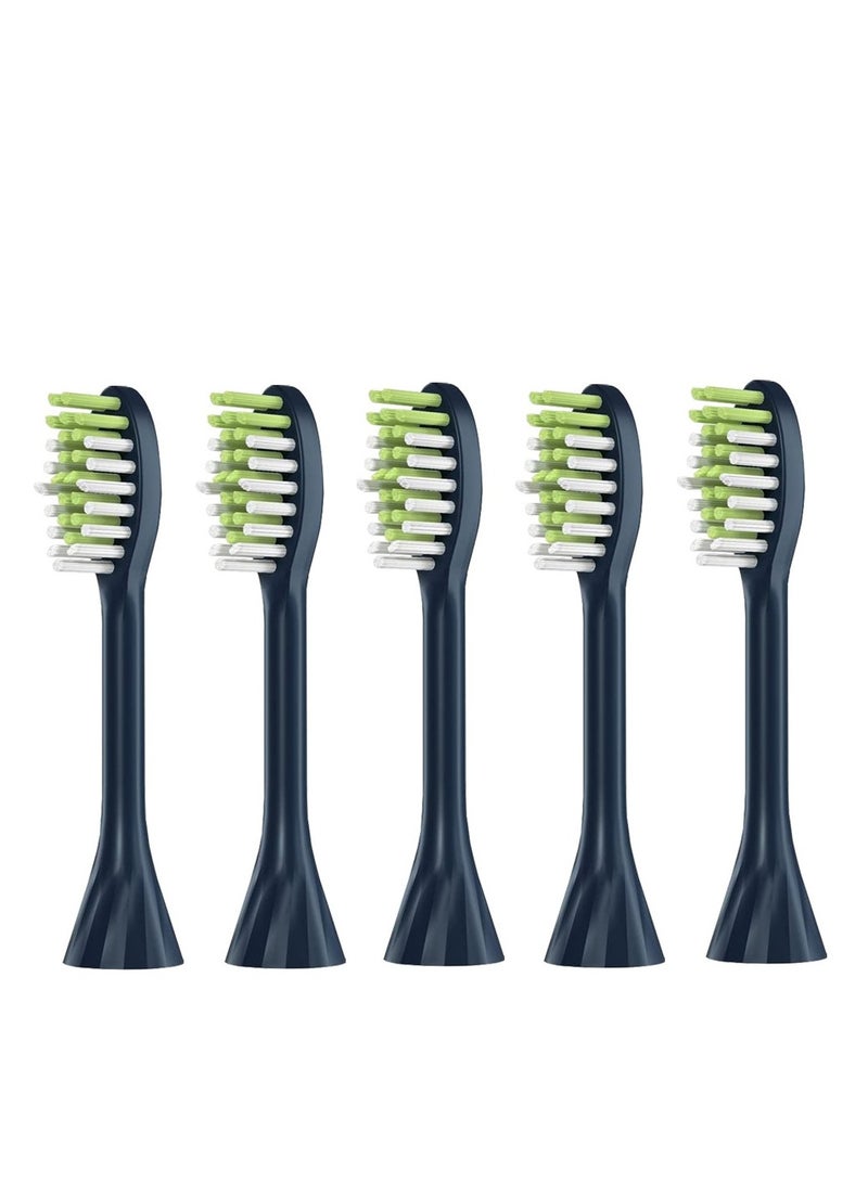 Compatible with Philips One Series Sonicare Electric Toothbrush Replacement Brush Heads,for Philips One HY1100 HY1200 ONE Series Electric Toothbrush,5 Pack (Midnight Navy Blue, Medium) - Image 1