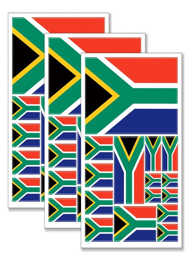 QQSD South Africa Flag Sticker South African Decal in Multiple Sizes, 3 Pack, 11.7 x 8.3 Inches - Image 1