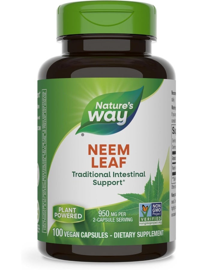 Nature's Way Neem Leaf, 950mg - 100 Vegan Capsules Packaging May Vary - Image 1