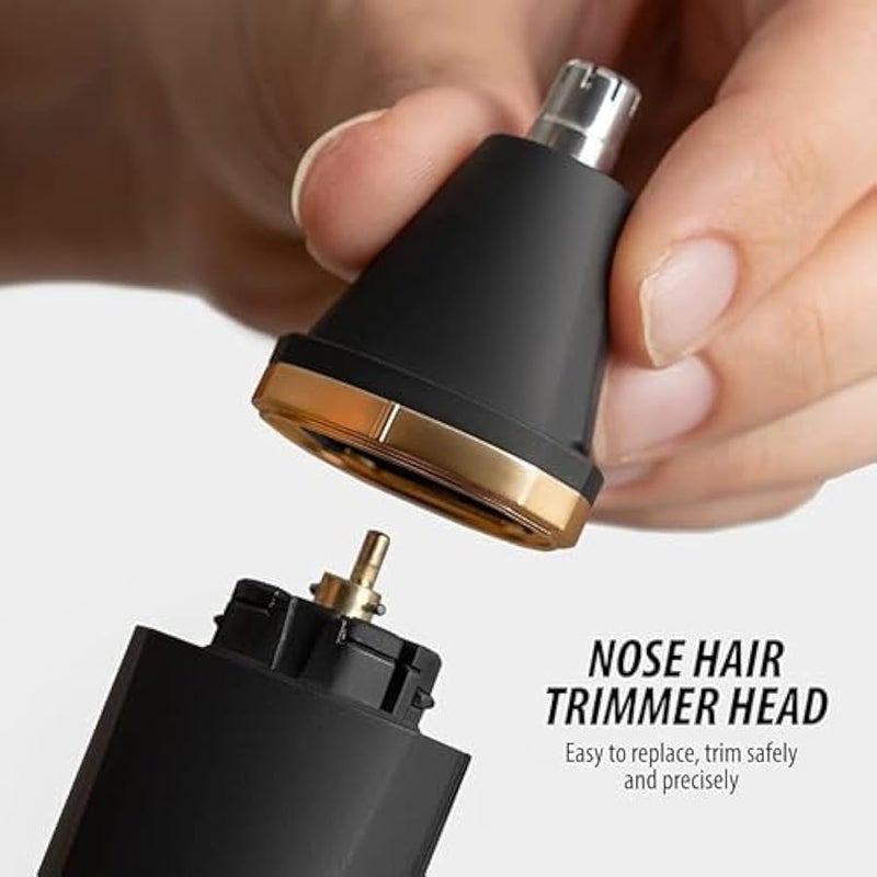 Electric Groin Hair Trimmer - Ball Trimmer for Men - Nose Hair Trimmer, Replaceable Ceramic Blade Heads, USB Recharge Dock & Nosetrimmer Head, Waterproof Male Hygiene Razor - Image 2