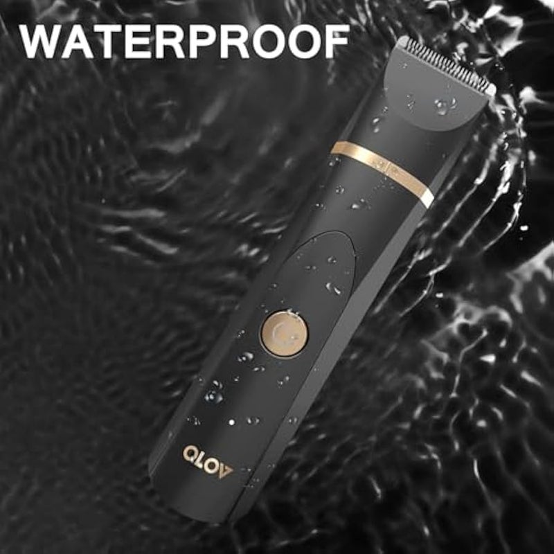 Electric Groin Hair Trimmer - Ball Trimmer for Men - Nose Hair Trimmer, Replaceable Ceramic Blade Heads, USB Recharge Dock & Nosetrimmer Head, Waterproof Male Hygiene Razor - Image 5