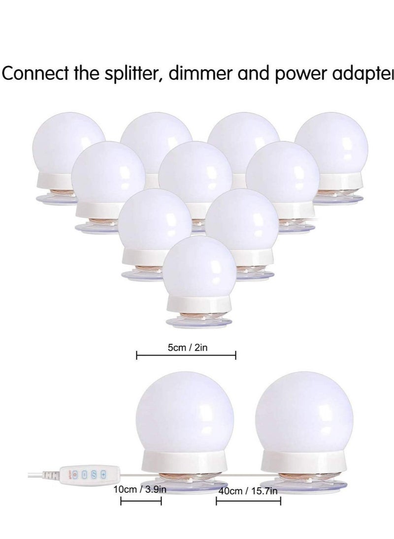 ELTRAZONE LED Vanity Mirror Lights Hollywood Style Makeup Mirror Bulbs 10 LED Bulbs Kit with Touch Dimmer Lighting Fixture Strip and Power Supply Adapter for Makeup Dressing Table  - Image 5