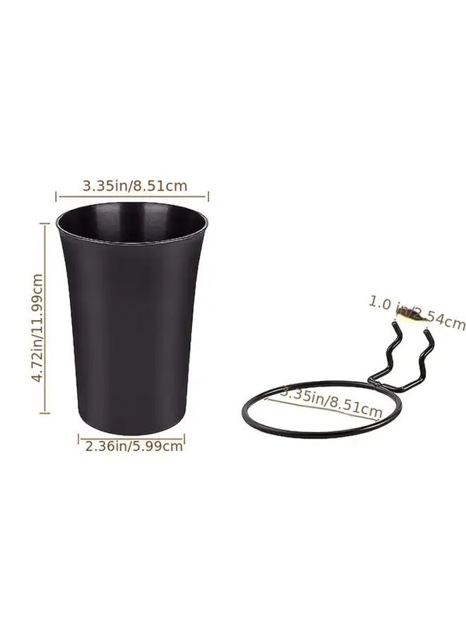 Black Big Round Cup Hooks 6pcs With Cup Holder 2.5 Inch Hole Spacing For Tools Housing - Image 4