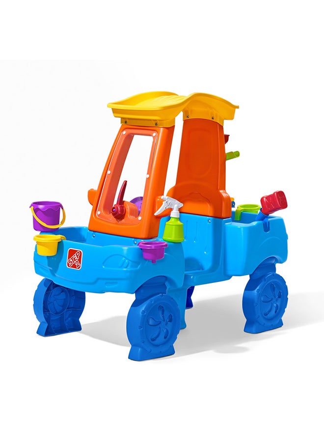 Step2 Car Wash Splash Center, Kids Outdoor Water Table Toy, Pretend Play Car Wash Toy, Blue/Orange  - Image 1
