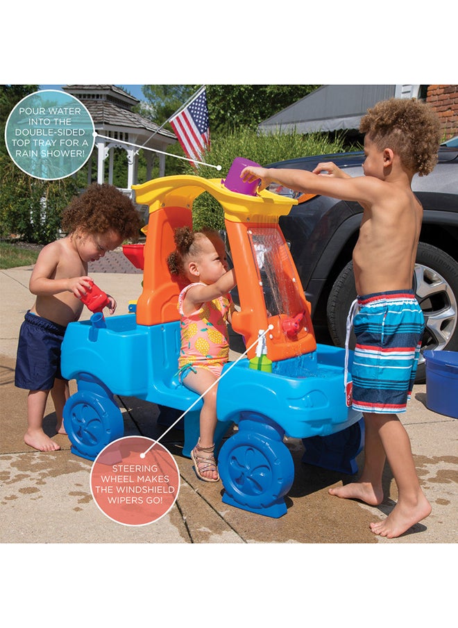 Step2 Car Wash Splash Center, Kids Outdoor Water Table Toy, Pretend Play Car Wash Toy, Blue/Orange  - Image 4