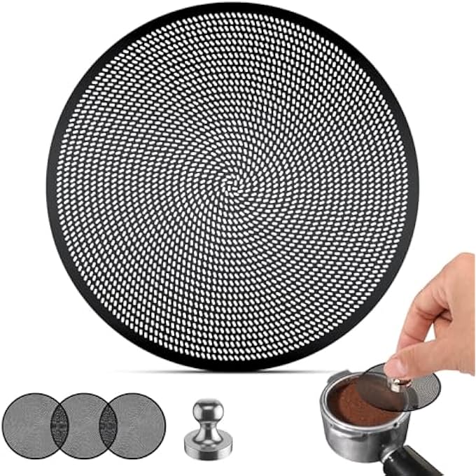 rayihni 3 Pcs 51Mm Espresso Puck Screen  02Mm Ultra Thin Puck Screen Metal Reusable Coffee Filter Compatible With Espresso Machine 51Mm Portafilter Basket Black