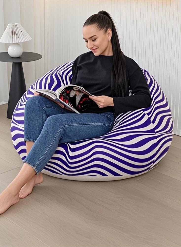 Generic Inflatable sofa, portable inflatable lounge chair, lazy sofa, outdoor sofa, striped pattern, pvc, 110*85cm  - Image 5