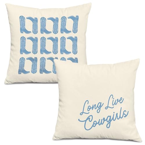 okaxscm Long Live Cowgirls Western Pillow Covers 18x18 Set of 2 Coastal Cowgirl Room Decor Cowgirl Bedroom Decor Western Room Decor for Teen Girls Cowgirl Stuff Western Gifts for Women