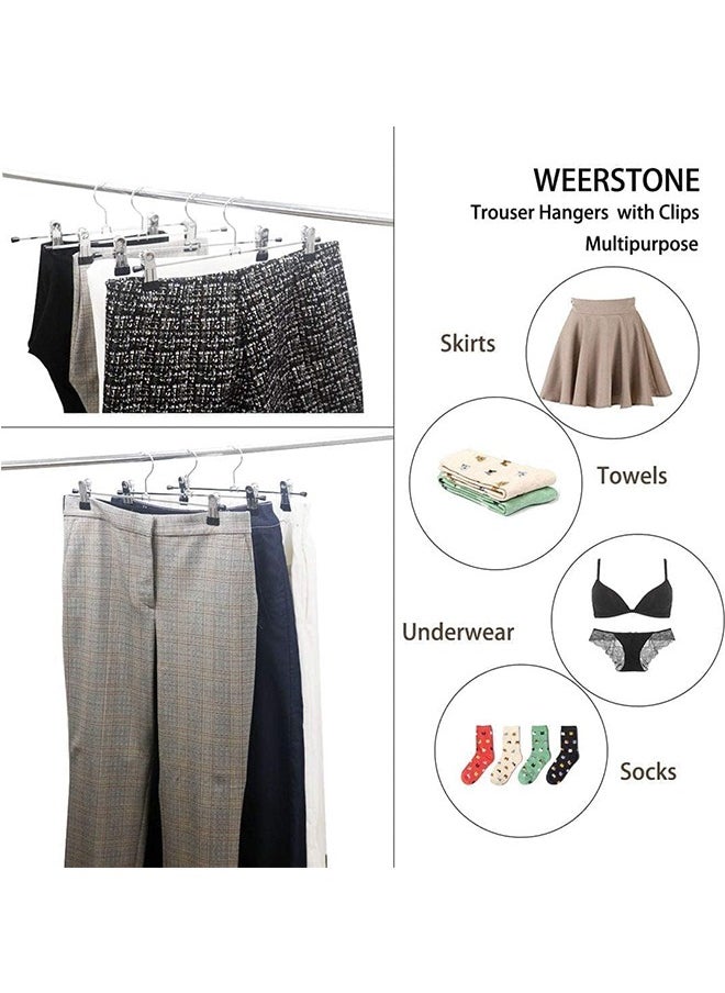 Generic - 50 Pack Pant Hangers Skirt Hangers with Clips Metal Trouser Hangers with Adjustable NonSlip Clips Hangers Space Saving for Pants Skirts Clothes - Image 1
